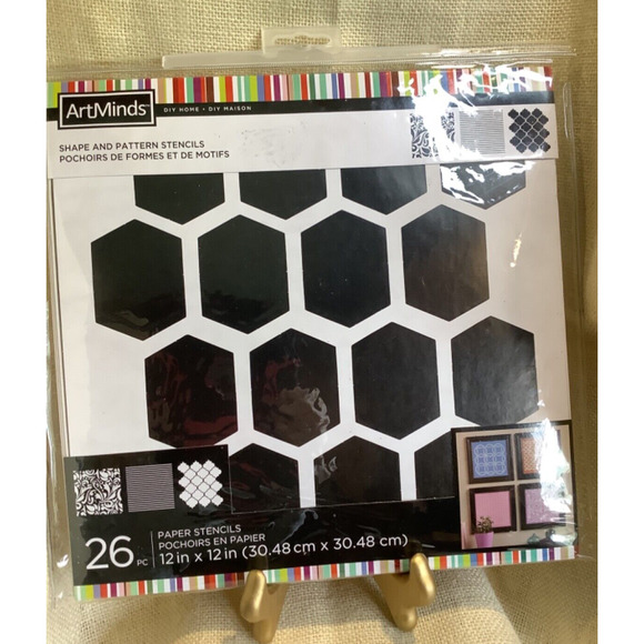 NEW in package 26pc ART MINDS shape and pattern 12x12 paper stencils - Picture 1 of 3